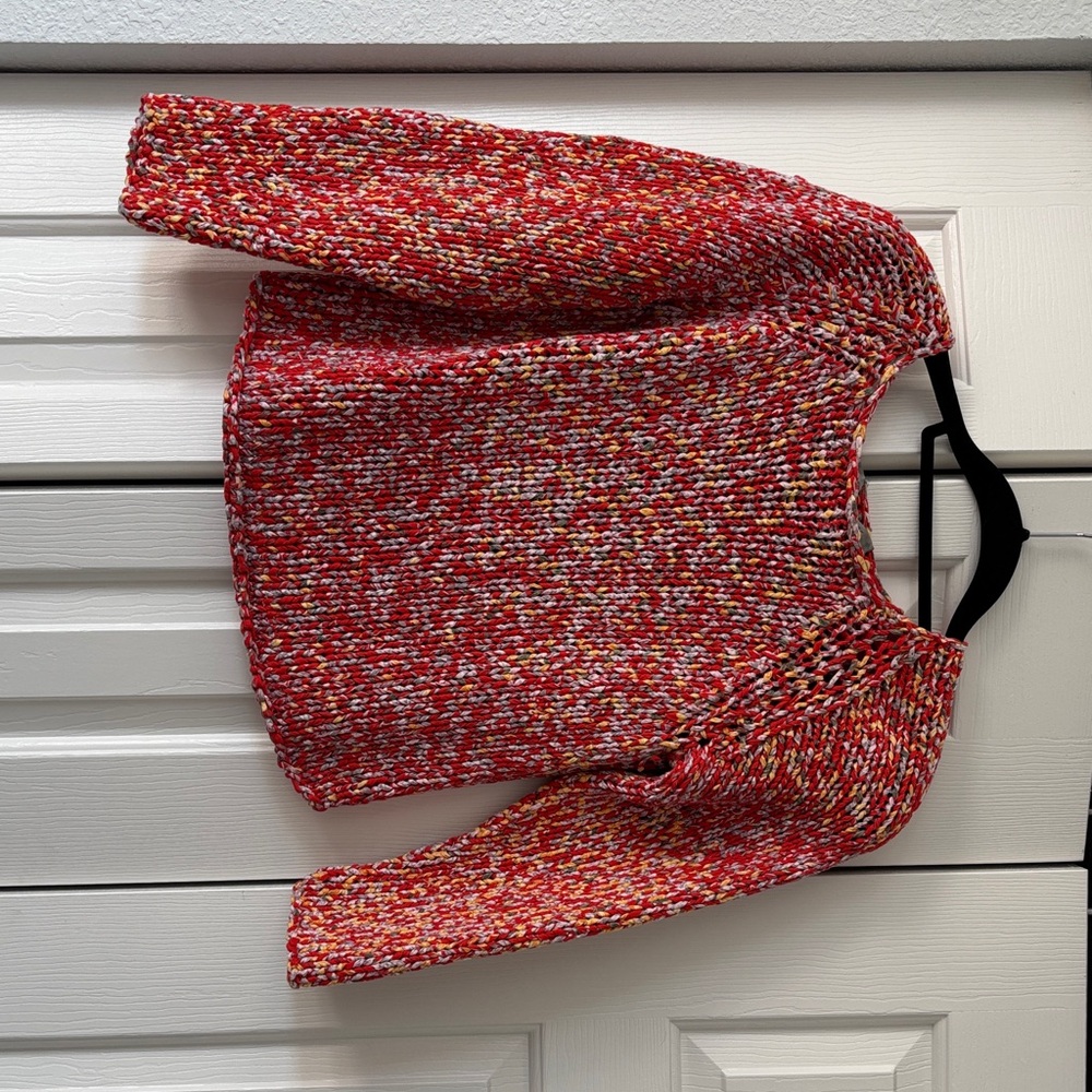 Sportmax Red and White Knit Sweater